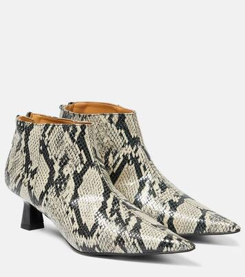 Snake-effect faux leather ankle boots | Mytheresa (US/CA)