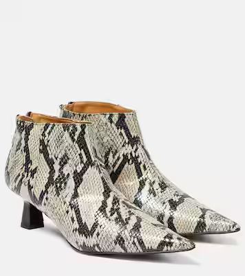 Snake-effect faux leather ankle boots | Mytheresa (US/CA)