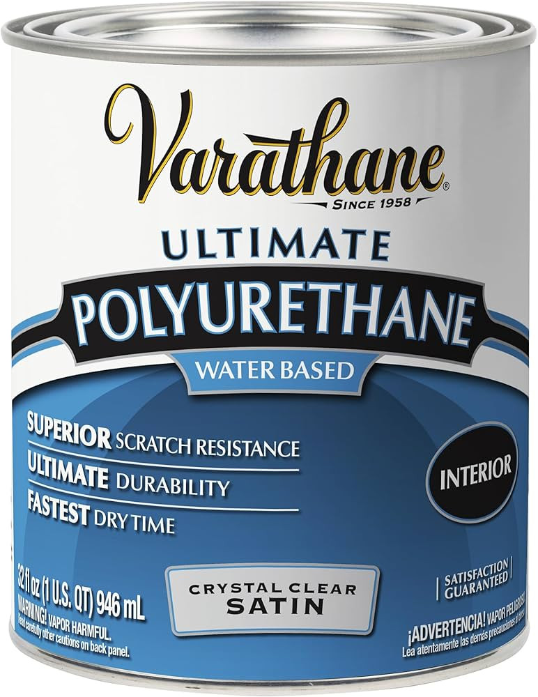 Varathane 200241H Water-Based Ultimate Polyurethane, Quart, Satin Finish | Amazon (US)