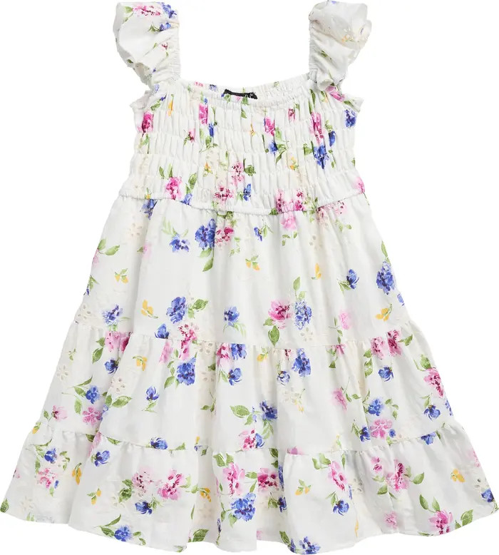 Ava & Yelly Kids' Floral Eyelet Dress | Nordstrom | Nordstrom