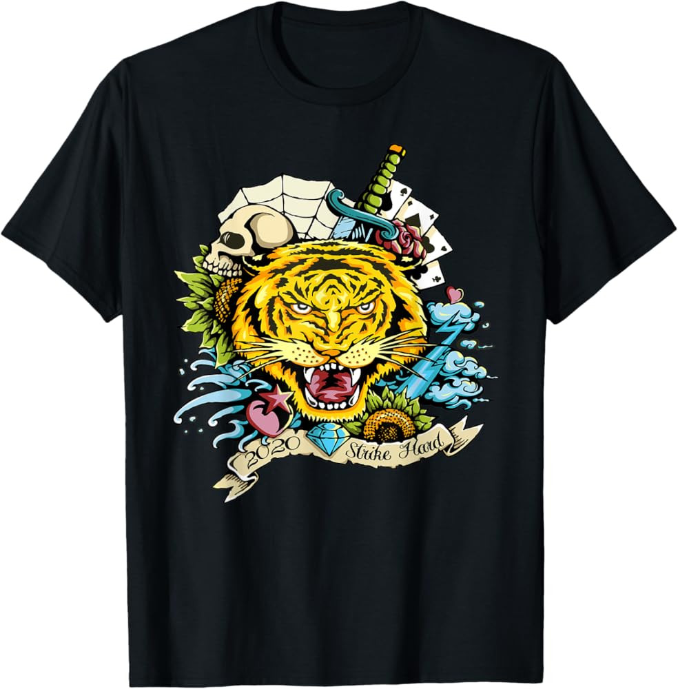 Tiger Tattoo Safari Gifts Jungle Zoo Animal Clothes Wildlife T-Shirt | Amazon (US)