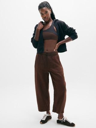 Retreat Linen Easy Barrel Crop Pant | Athleta