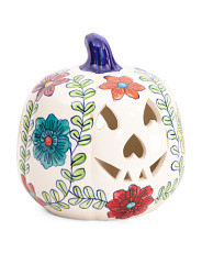 Ceramic Printed Tea Light Jack O Lantern Decor | TJ Maxx