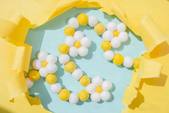 Flower garland, felt ball garland, felt flower, flower decor, felt ball bunting, spring garland, ... | Etsy (US)