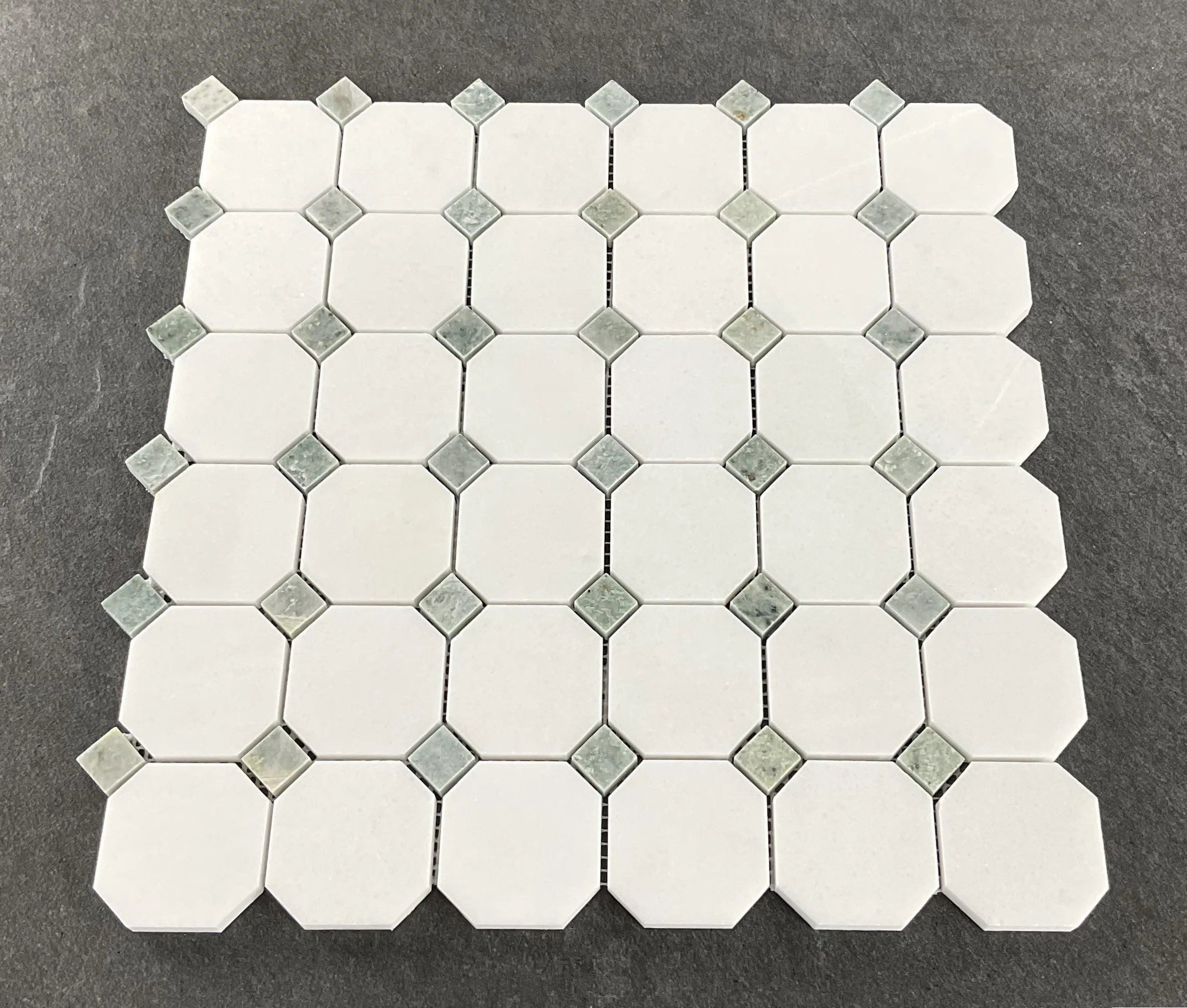 ES Stone Thassos White Octagon and Green Dot Wall & Floor Mosaic Tile & Reviews | Wayfair | Wayfair North America