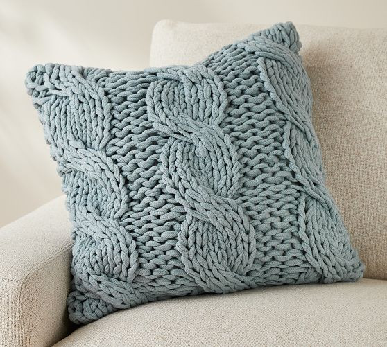 Colossal Handknit Pillow Cover | Pottery Barn (US)