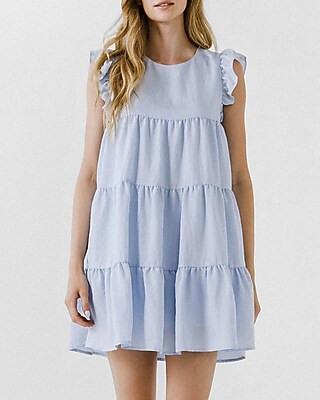 LA'VEN Ruffle Sleeve Babydoll Dress | Express