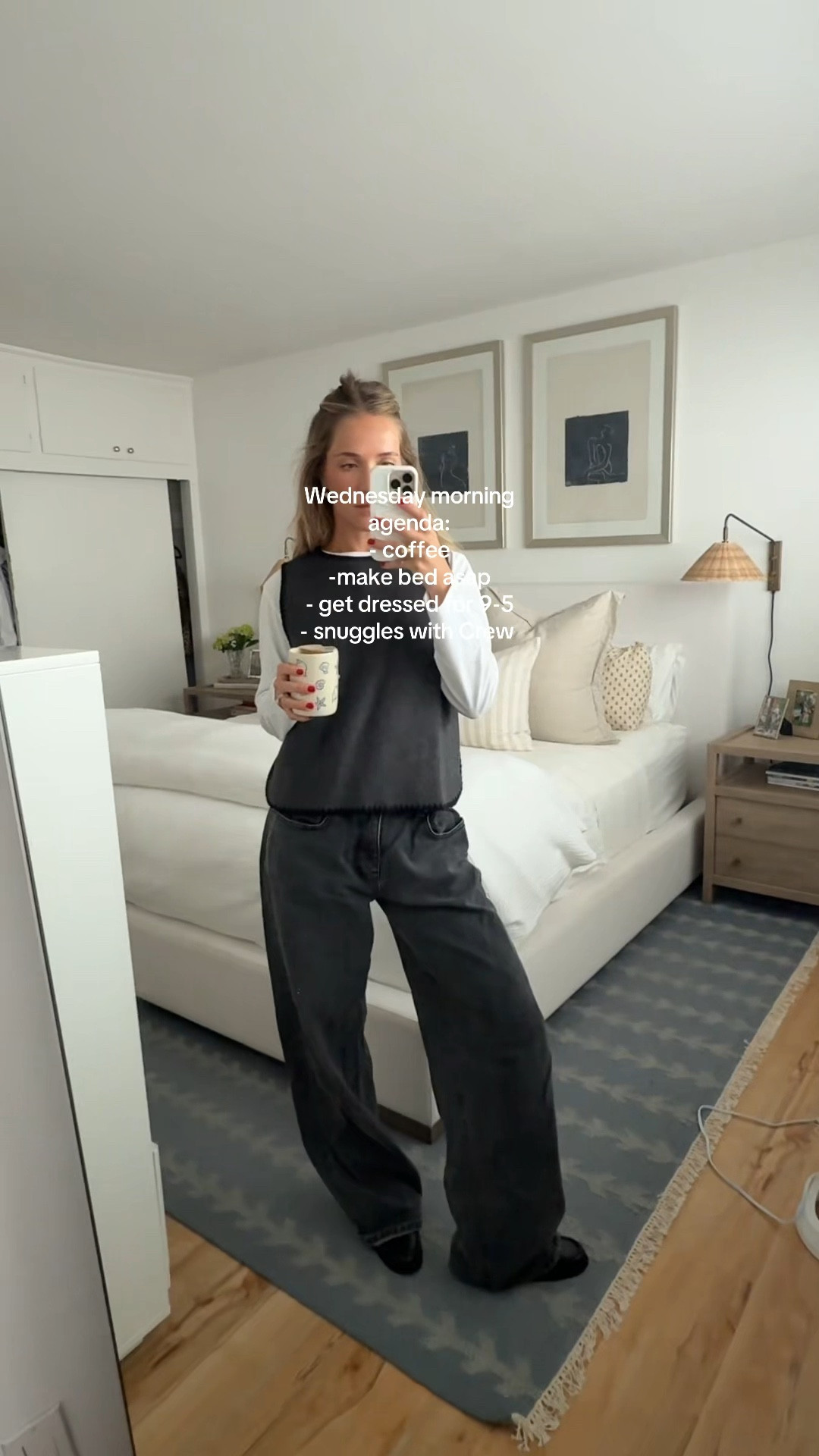 Best start to the day: bed made & easy work ootd 

#LTKFindsUnder100 #LTKHome