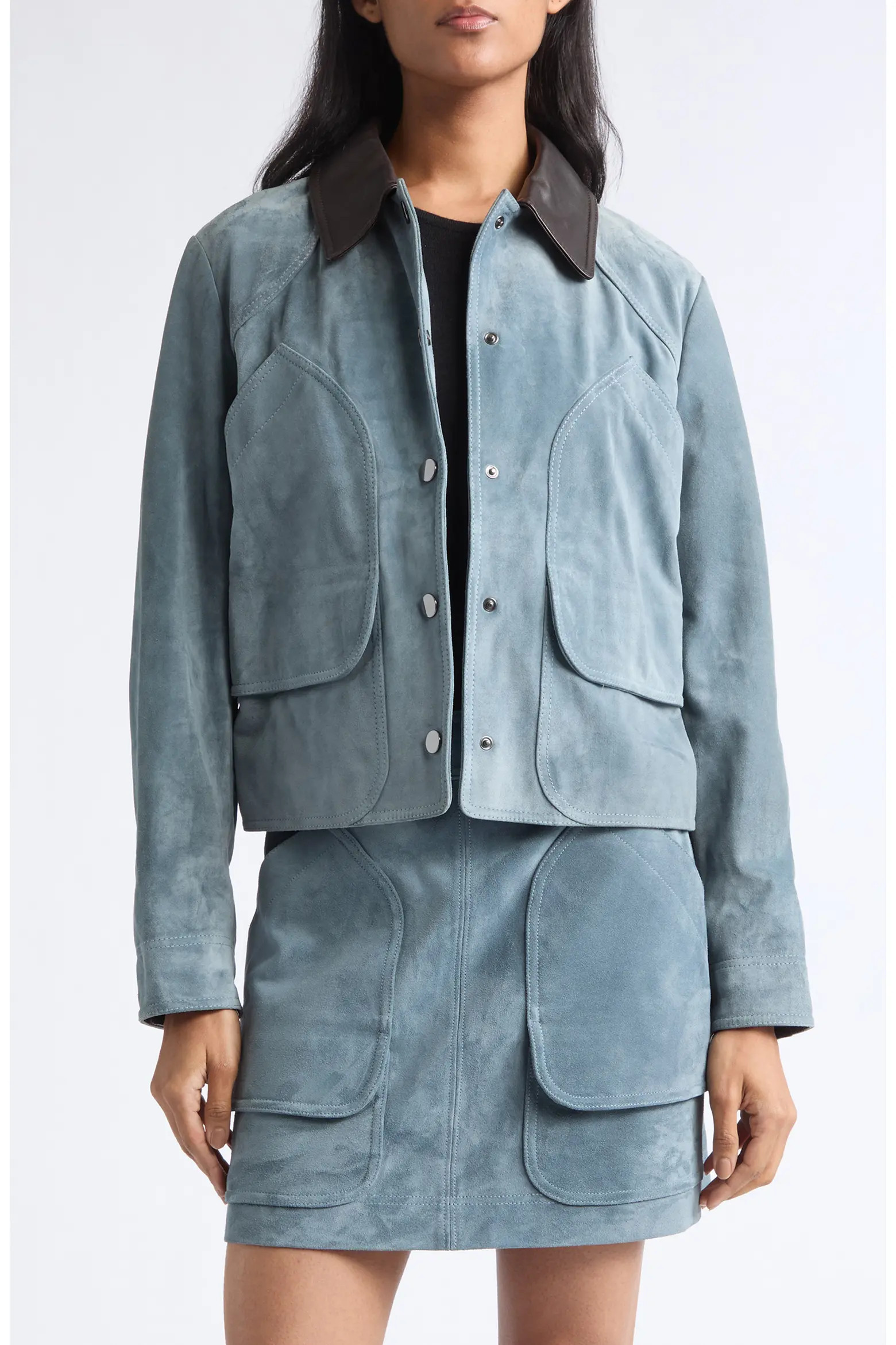 Veronica Beard Walters Cropped Suede Barn Jacket (Women) | Nordstrom | Nordstrom
