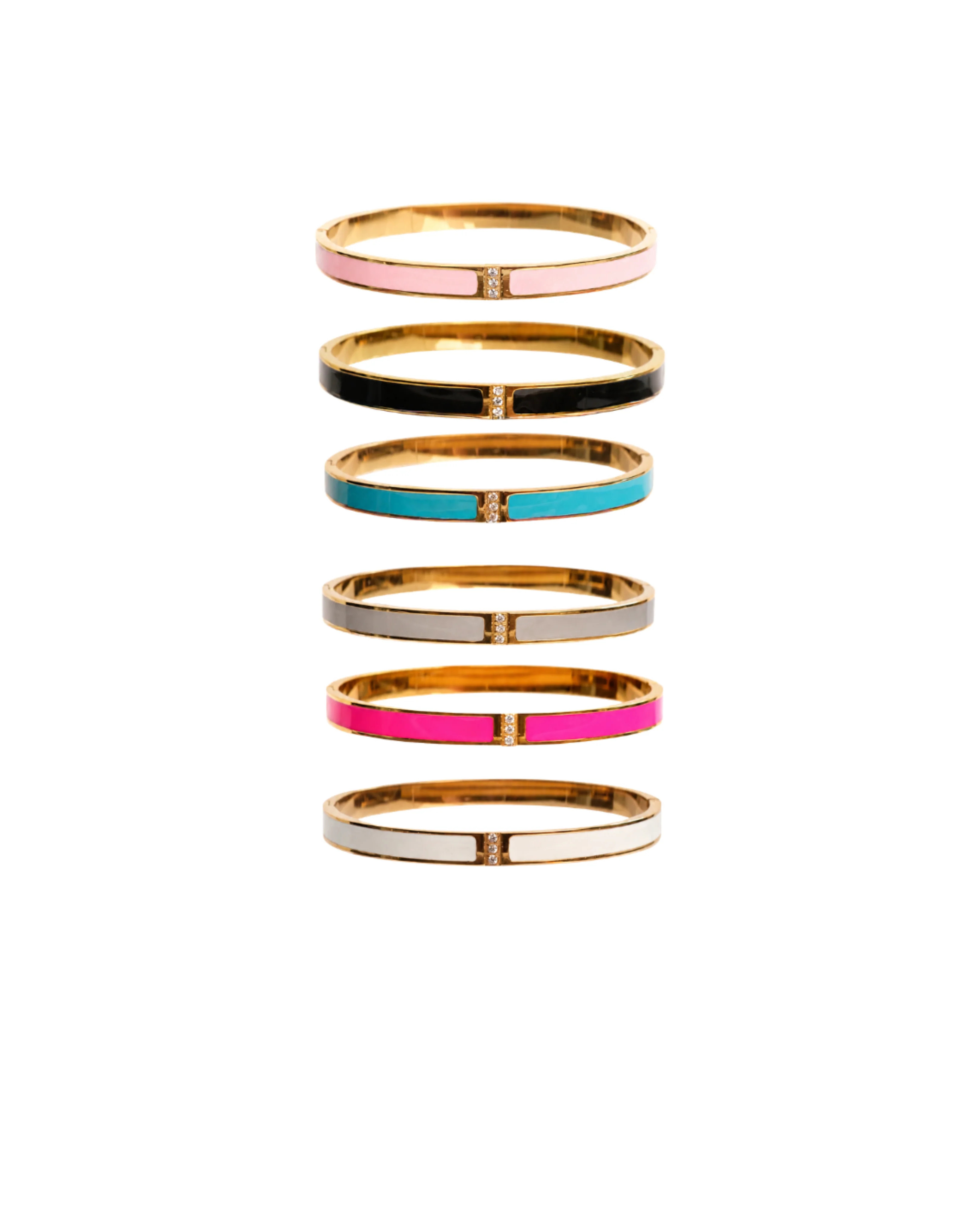 Aperol Please 316L Stainless Steel 6 Piece Enamel Bangle Stack | KC Chic Designs