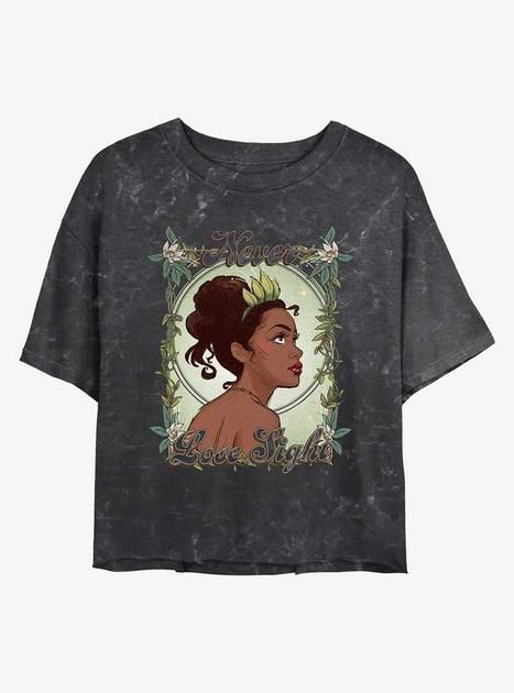 Disney The Princess and the Frog Tiana Never Lose Sight Mineral Wash Womens Crop T-Shirt | BoxLunch