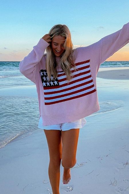 American flag sweater, Memorial Day outfit, 4th of July outfit 

#LTKFindsUnder50 #LTKOver40 #LTKFindsUnder100