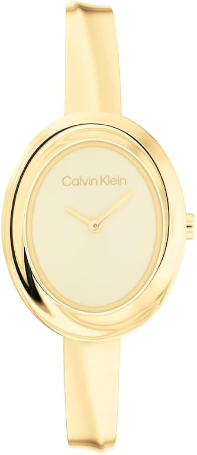 Calvin Klein Women's Twisted Bezel - 24mm 2H Quartz Watch - Adjustable Stainless Steel Bangle - W... | Amazon (US)