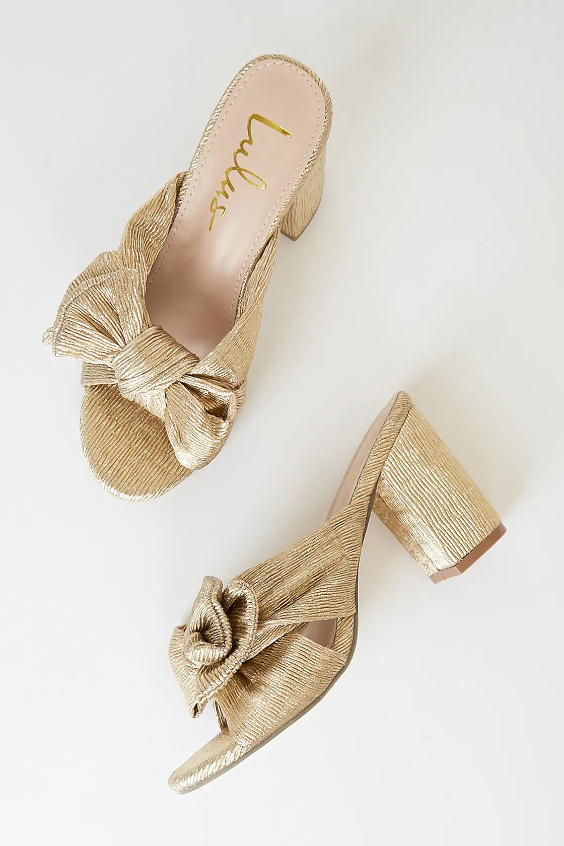 Dorothea Gold Knotted High Heel Sandals | Lulus