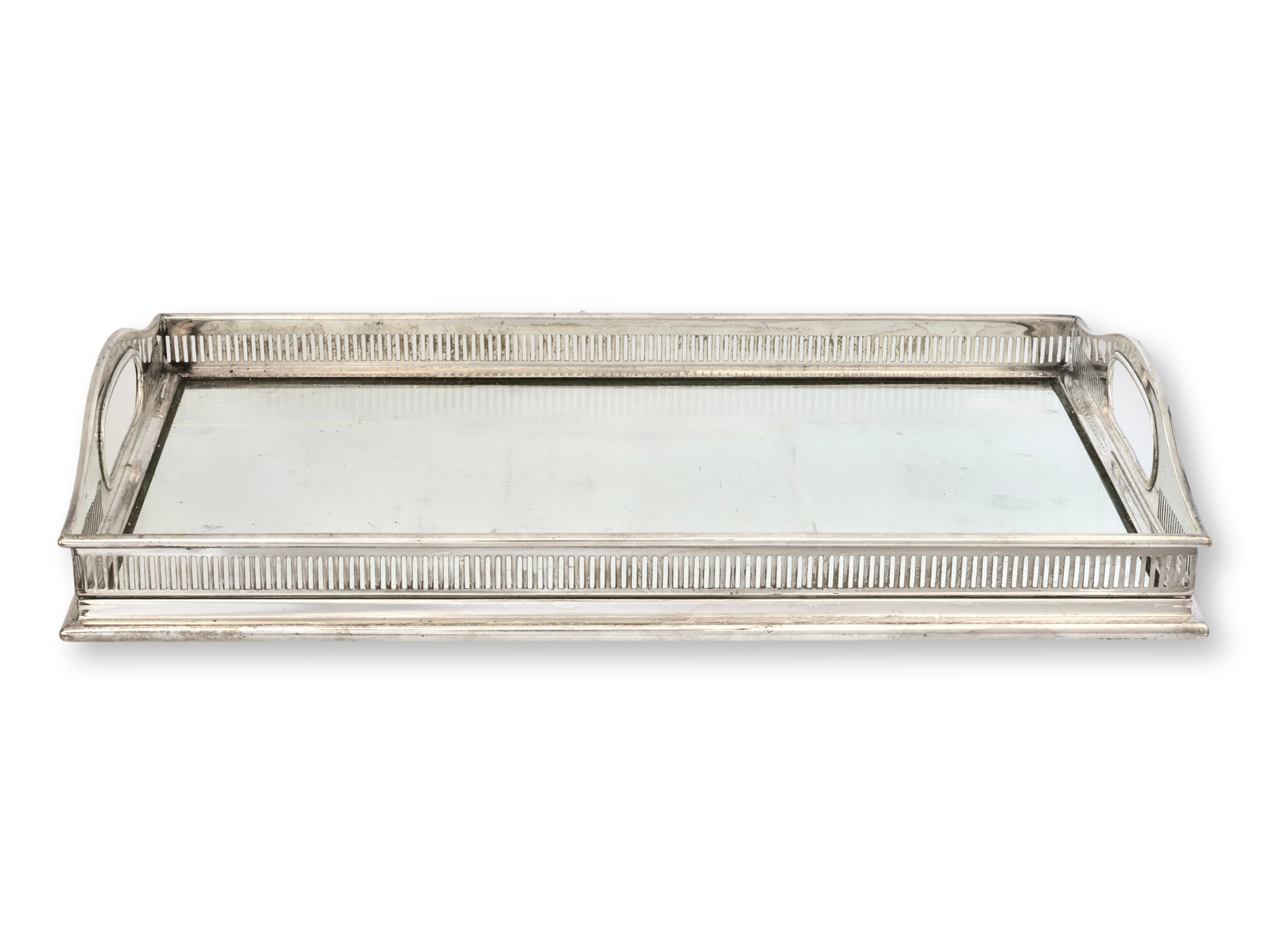 English Silverplate & Glass Gallery Tray - Rose Victoria | One Kings Lane