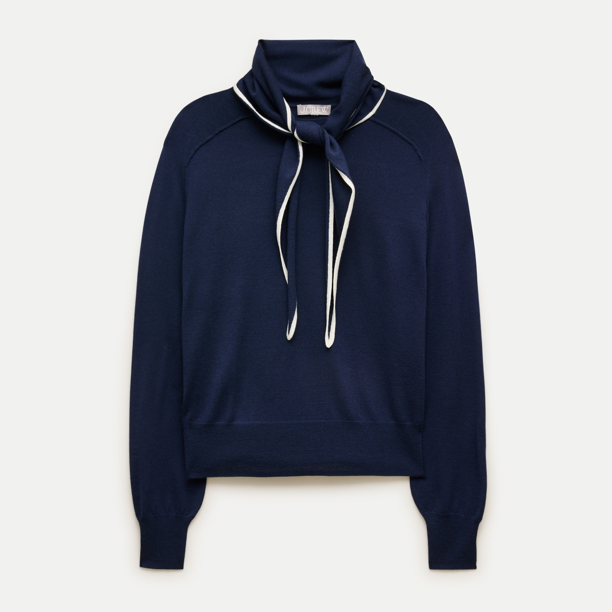 Tipped scarf sweater in merino wool blend | J. Crew US