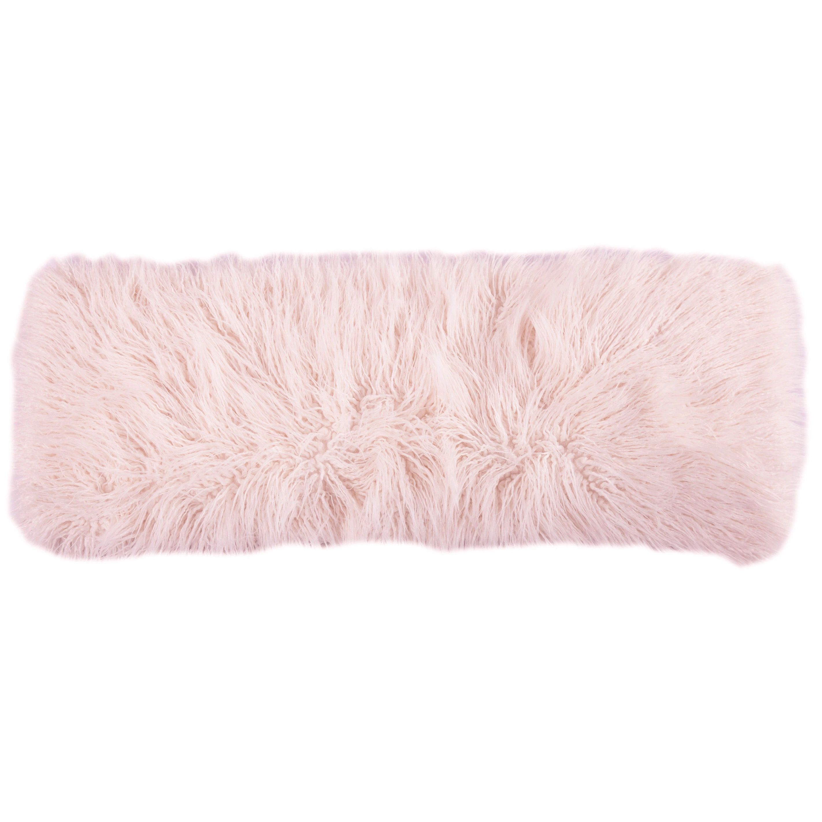 HiEnd Accents Mongolian Faux Fur Lumbar Pillow, 14"x36 | Bed Bath & Beyond