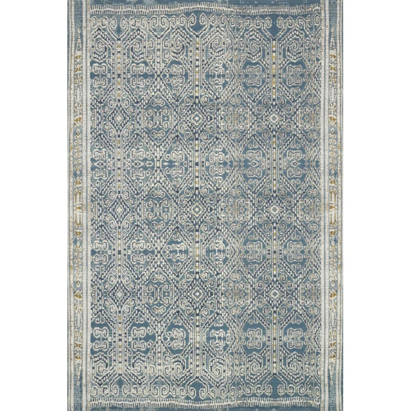 Abstract Blue Indoor / Outdoor Area Rug | Wayfair North America