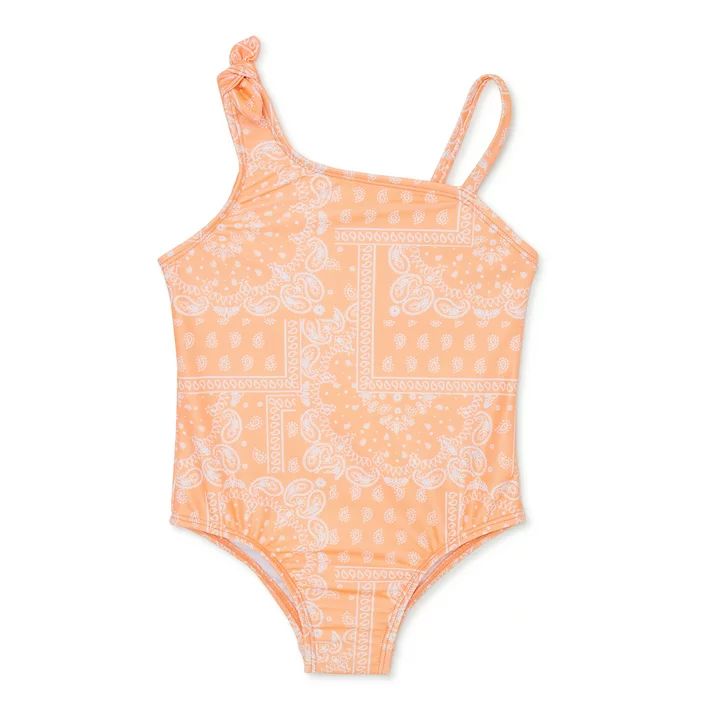 Wonder Nation Baby and Toddler Girl Ruffled Swimsuit, 1-Piece, Sizes 12M-5T - Walmart.com | Walmart (US)