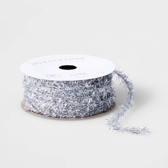 Tinsel Ribbon Silver 36ft - Wondershop&#8482; | Target