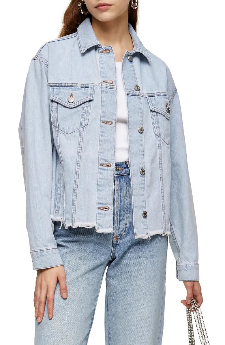 Oversized Raw Hem Denim Jacket | Nordstrom Rack