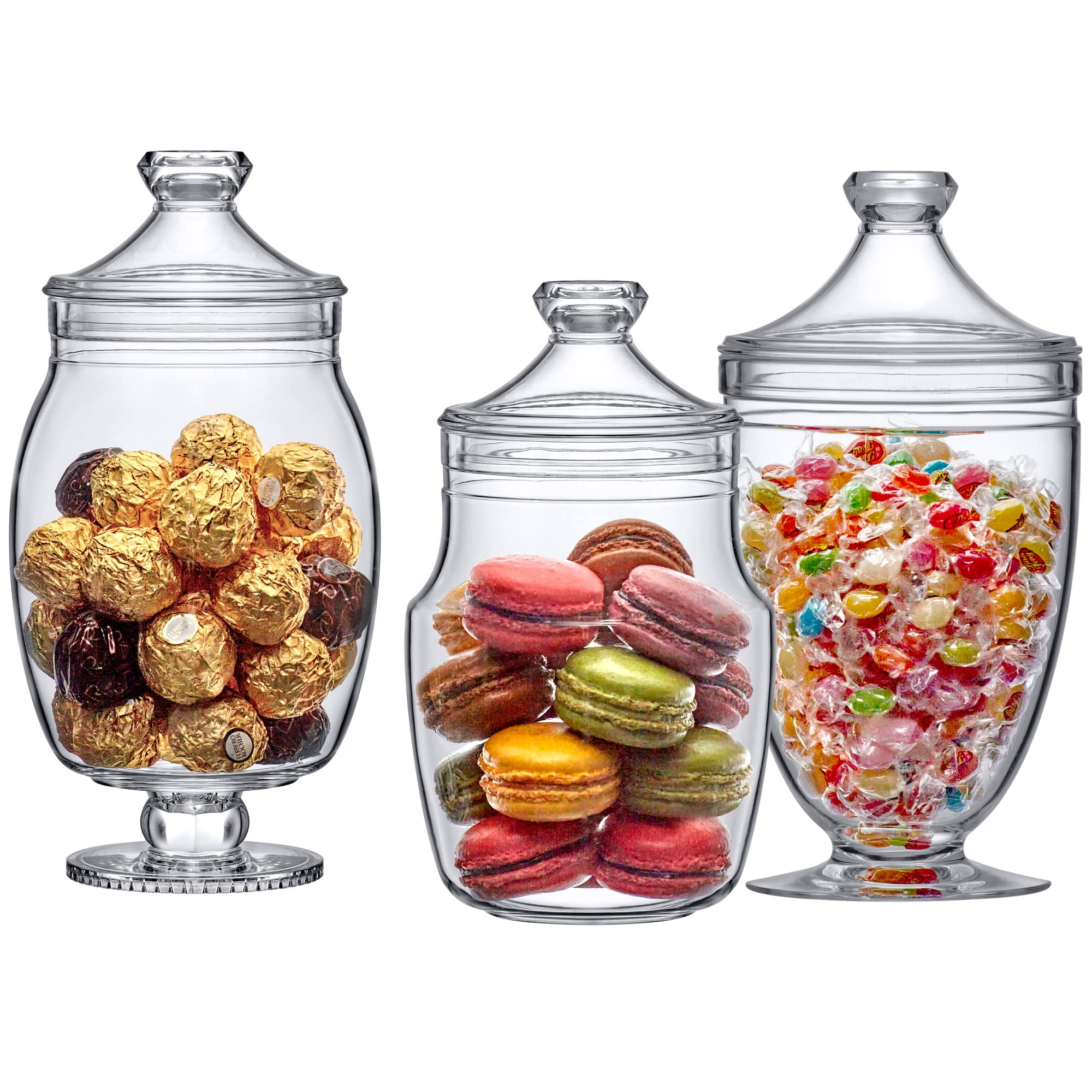 Amazing Abby - Keep - Acrylic Apothecary Jars (3-Piece Set, 52/50/46 oz) (NOT Glass), Plastic Jar... | Amazon (US)