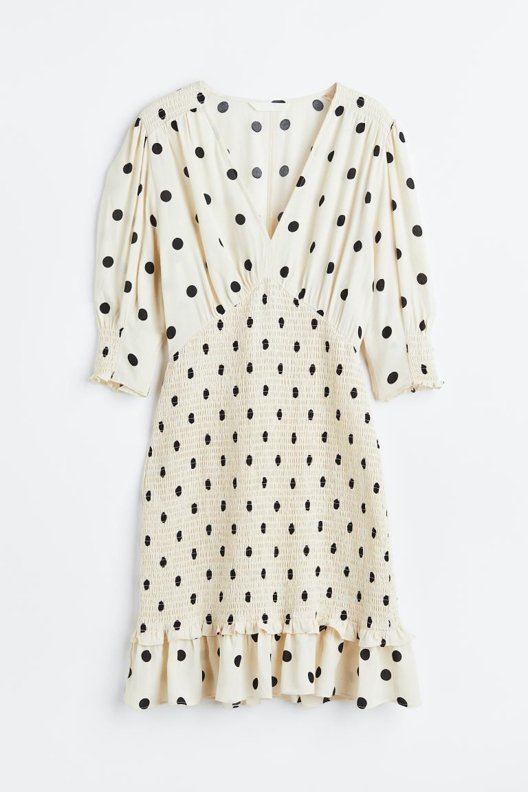 Puff-sleeved Smocked Dress | H&M (US)