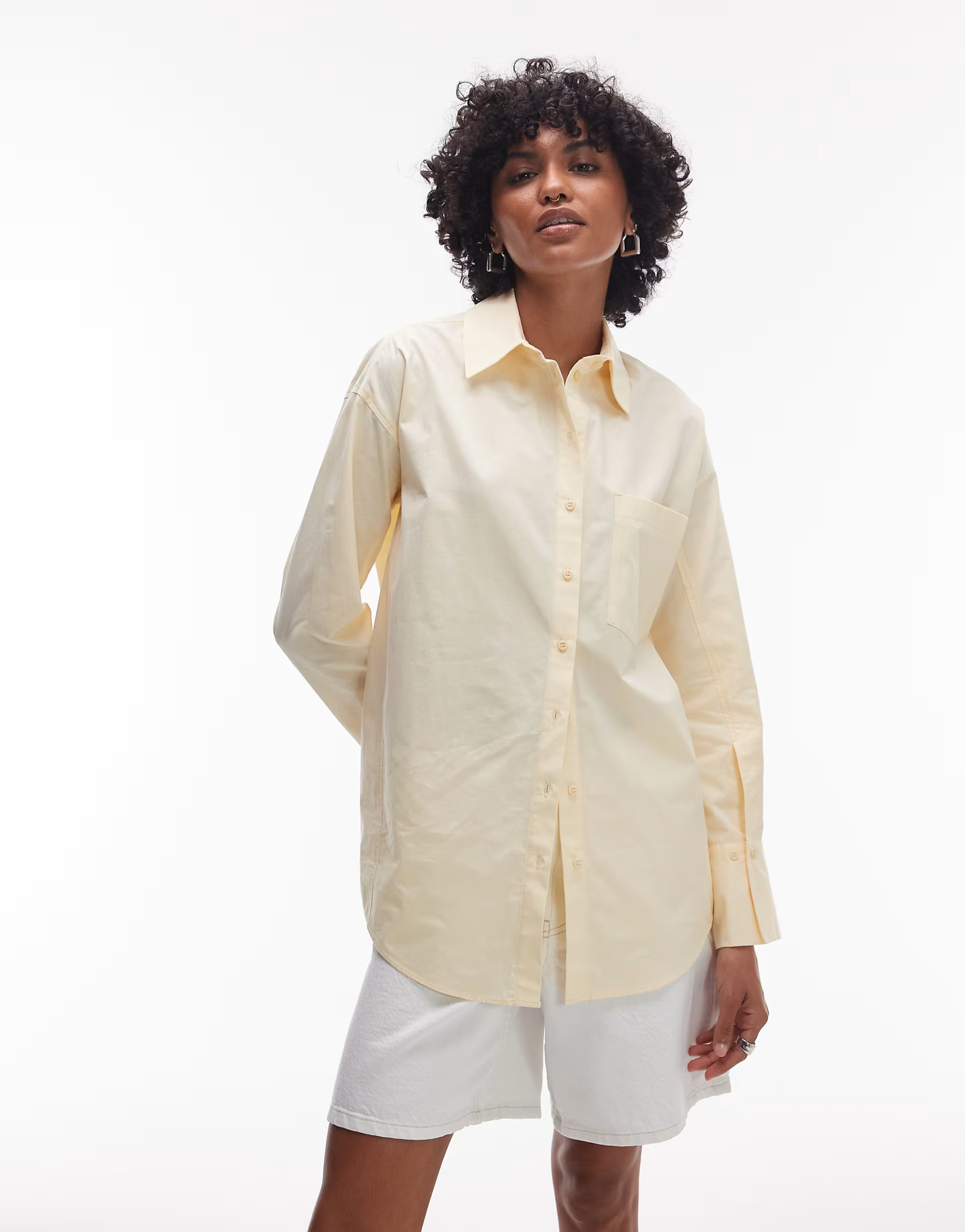 Topshop oversized shirt in buttermilk | ASOS (Global)