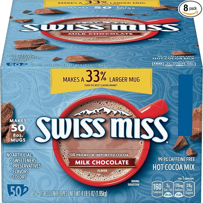 Swiss Miss Milk Chocolate Flavor Hot Cocoa Mix, 1.38 oz. 30-Count (Pack of 8) | Amazon (US)
