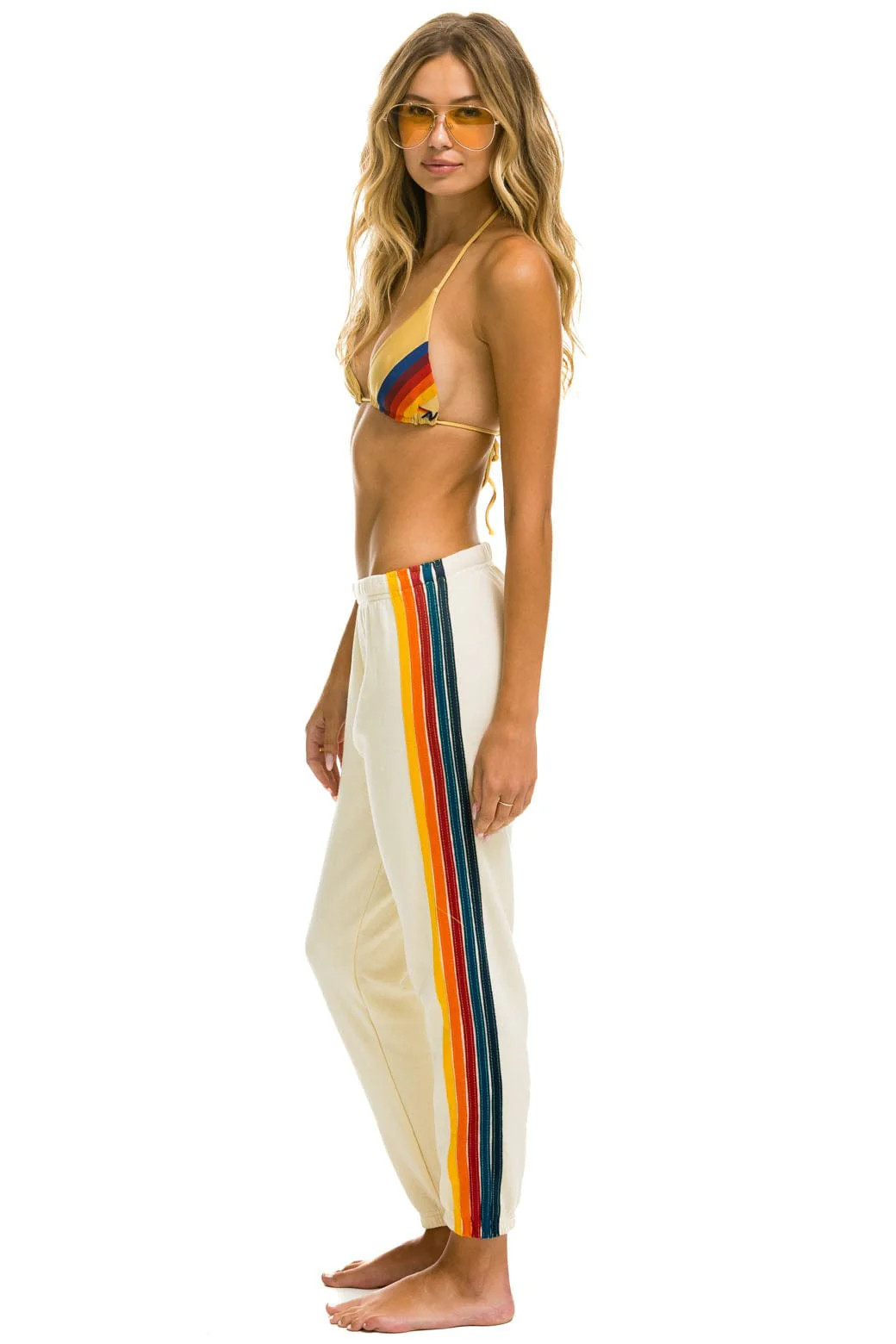 5 STRIPE SWEATPANTS - VINTAGE WHITE | Aviator Nation
