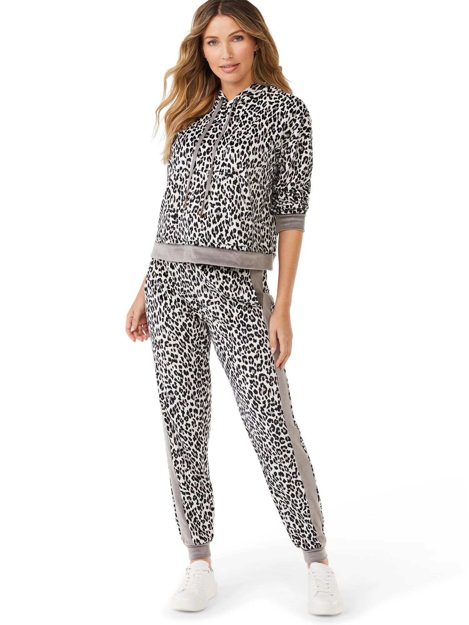 Sofia Intimates by Sofia Vergara Women's and Women's Plus Size Cropped Hoodie and Jogger Pants Se... | Walmart (US)
