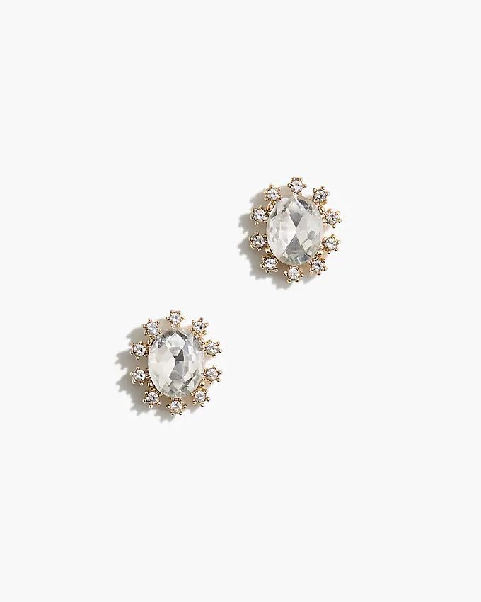 Oval gem earrings | J.Crew Factory