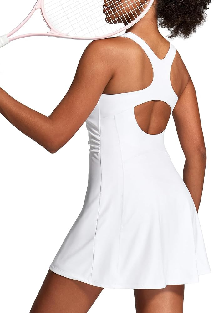 Ewedoos Athletic Dress for Women Tennis Dress with Shorts Underneath Easy Peezy Square Neck Worko... | Amazon (US)