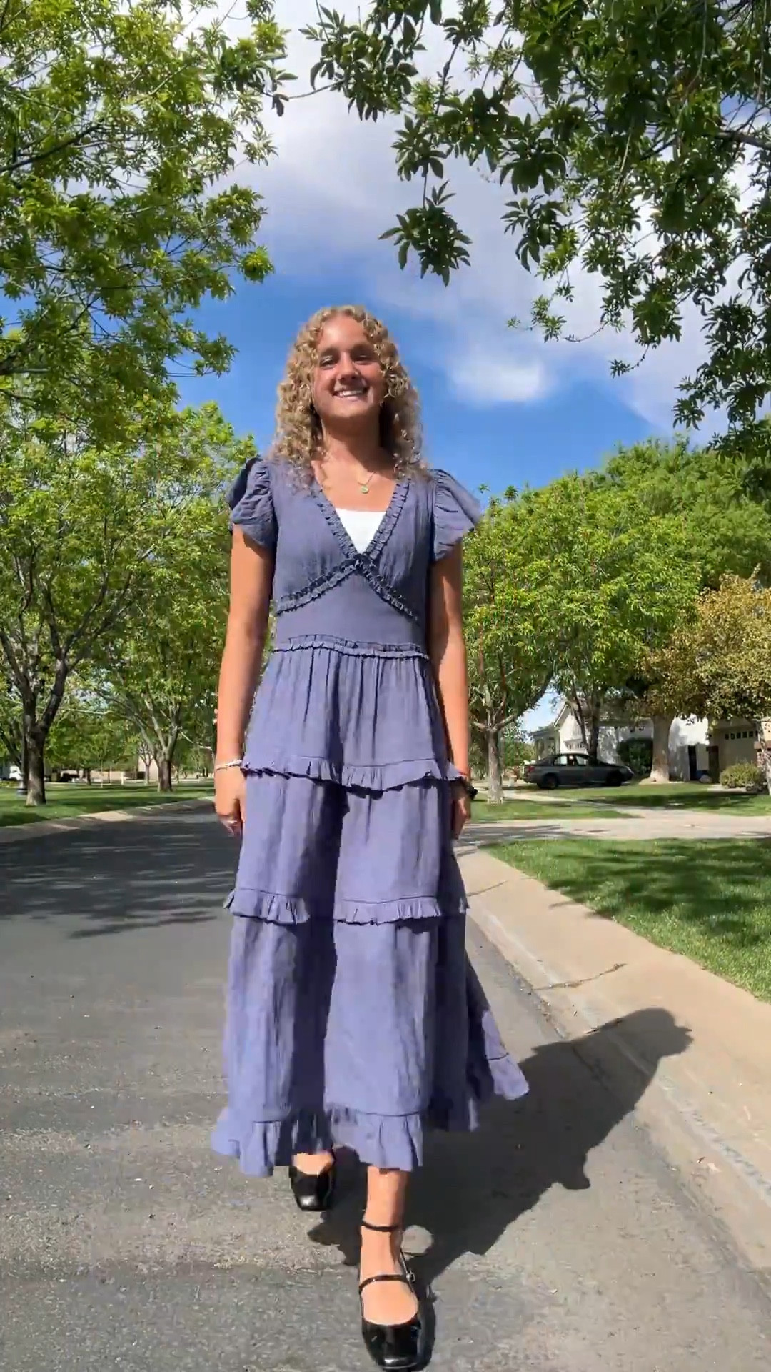 Pinch See For Yourself Navy Blue Ruffled Midi Dress Tiered

shoes from shein!