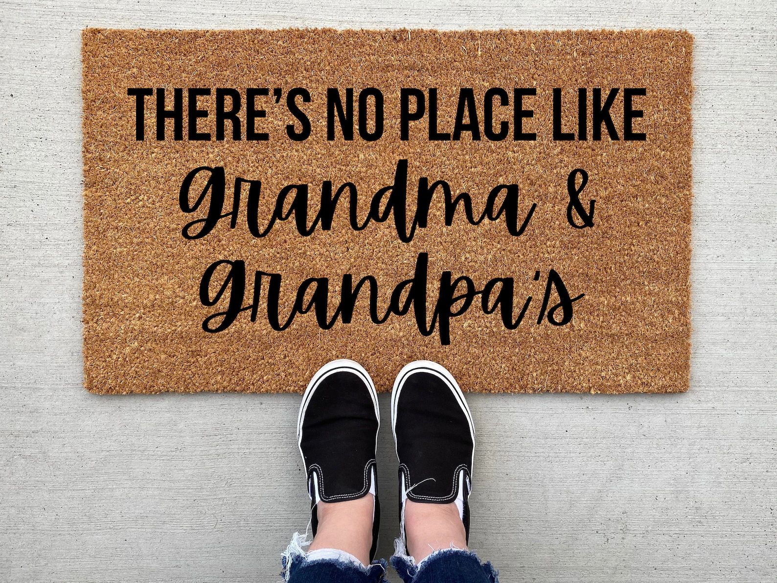 There's No Place Like Grandma and Grandpa's Doormat, home decor, personalized doormat, grandparen... | Etsy (US)