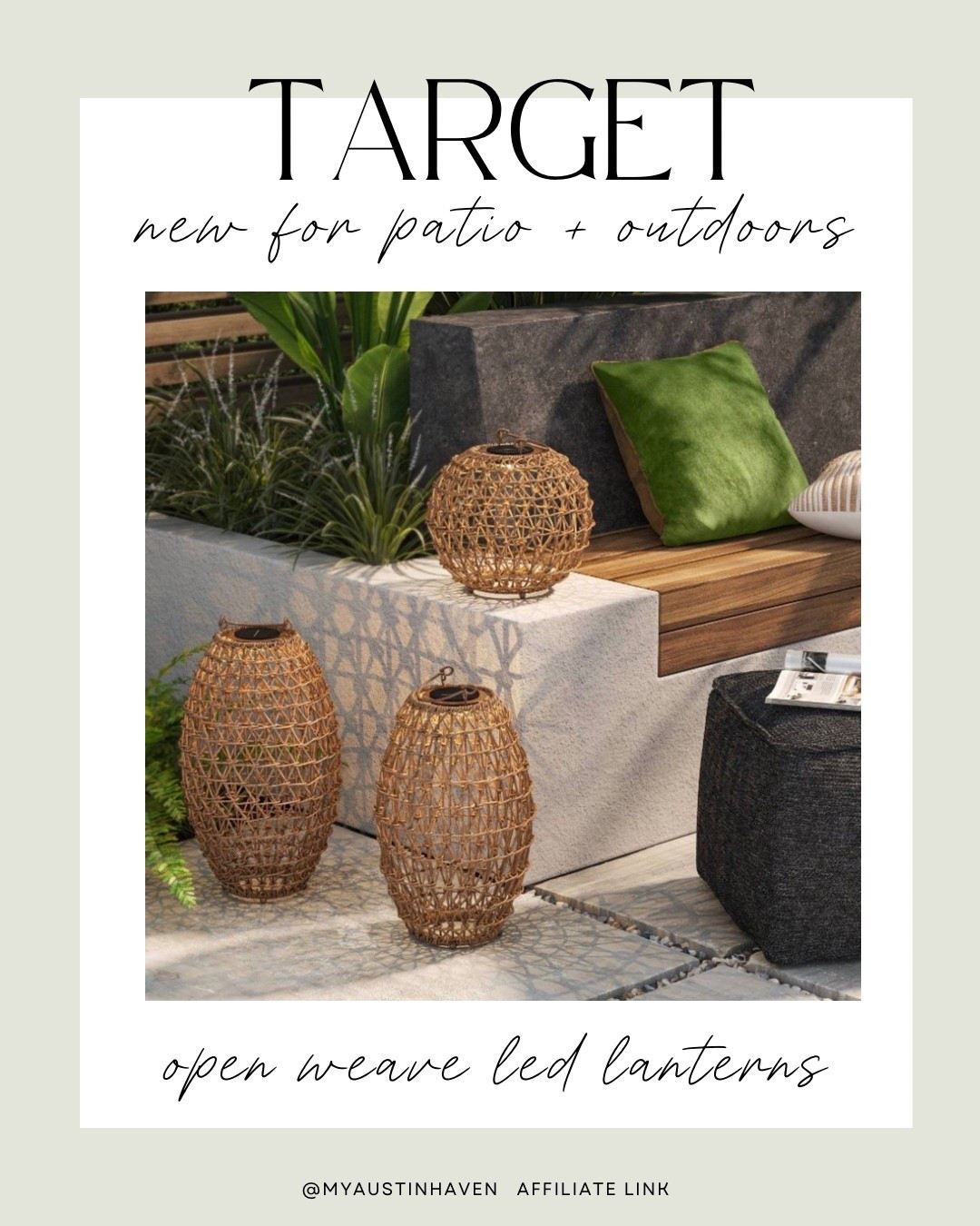 Target Find: LED Lanterns for Summer ☀️🌴😎

Love the look of these beautiful open weave planters!

Target find, target style, lanterns, patio find, outdoor living 

#LTKSeasonal #LTKHome