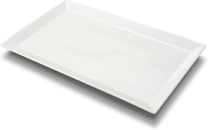MIECOO Large Serving Platter, 18.5" x 11.5" White Serving Tray, Rectangular Porcelain Plate for P... | Amazon (US)
