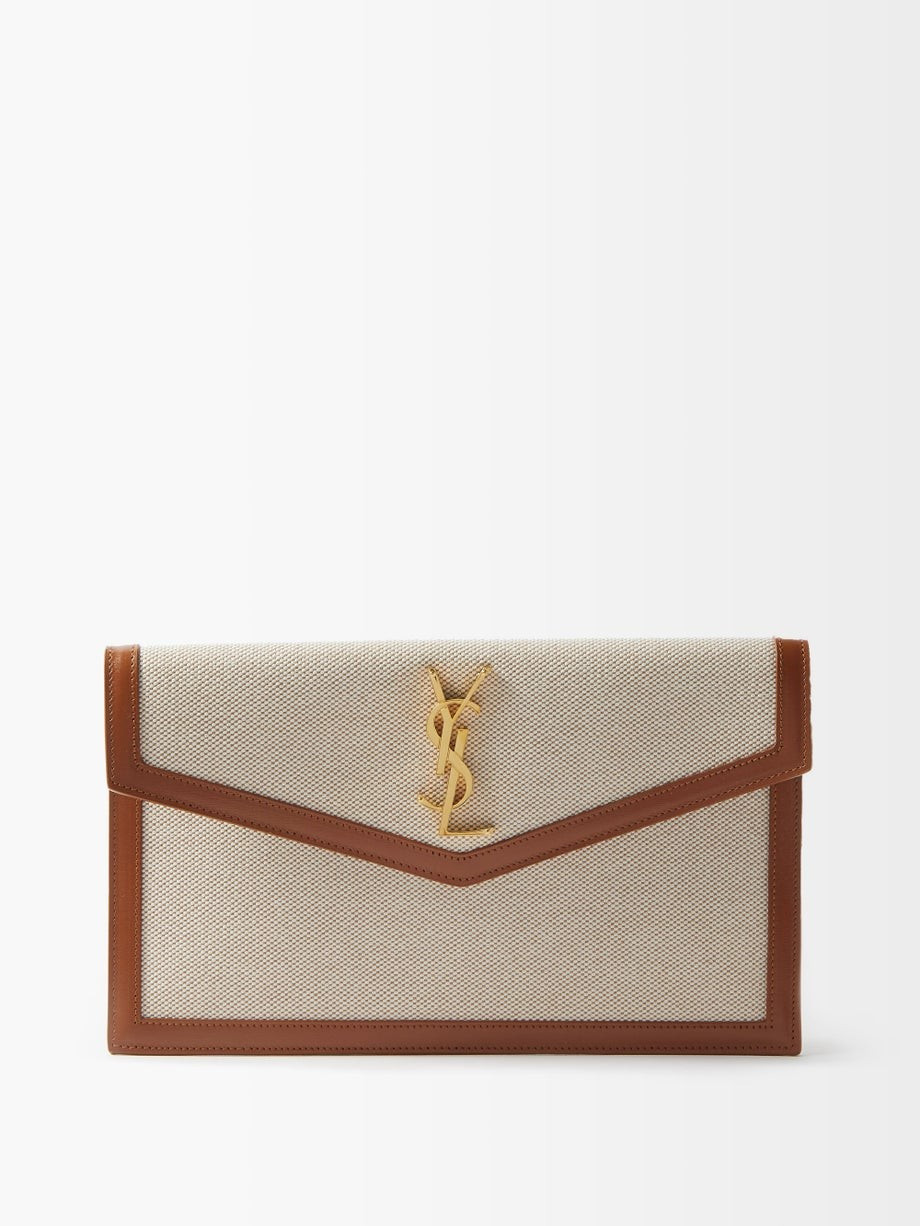 Uptown YSL-monogram cotton-canvas pouch | Saint Laurent | Matches (US)