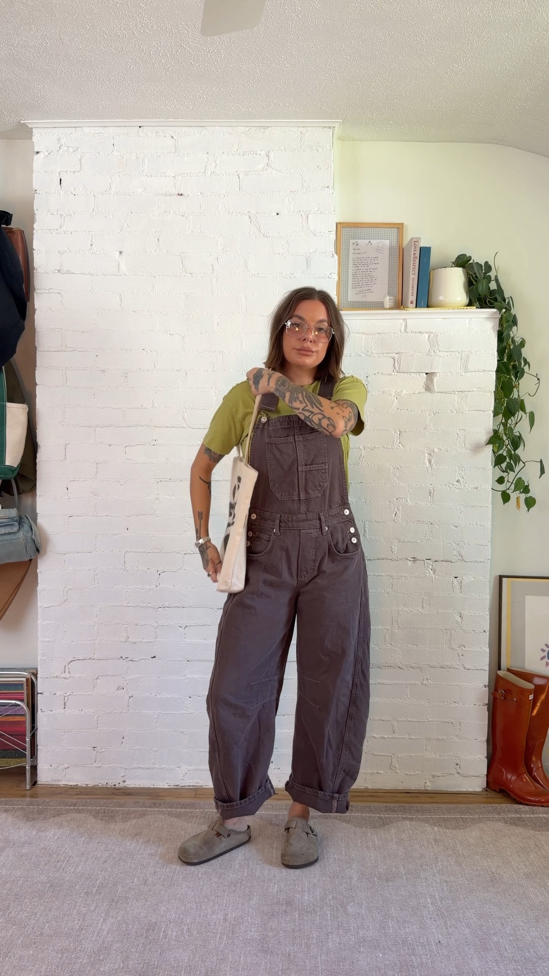 wearing a size small in both the top and overalls!!! ◡̈ bag is (mine) 🥹 i am wearing the old navy tshirt that is linked! i linked the FP perfect oversized tee as well because i also love it and they are so similar!

#LTKootd #LTKgrwm #LTKmomlife