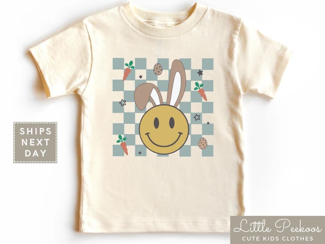 Easter Collage Natural Kids Shirt, Cute Retro Easter Baby Onesie®, Retro Easter Bunny Toddler T-... | Etsy (US)