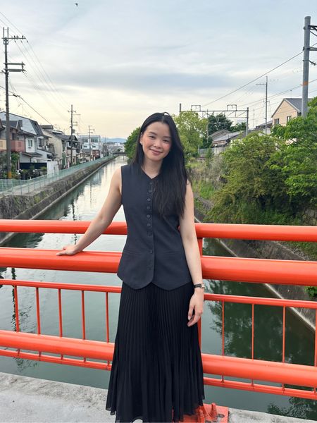 What I wore in Kyoto, Japan day 1!
- navy vest top
- black pleated skirt
- adidas samba

#LTKTravel #LTKStyleTip