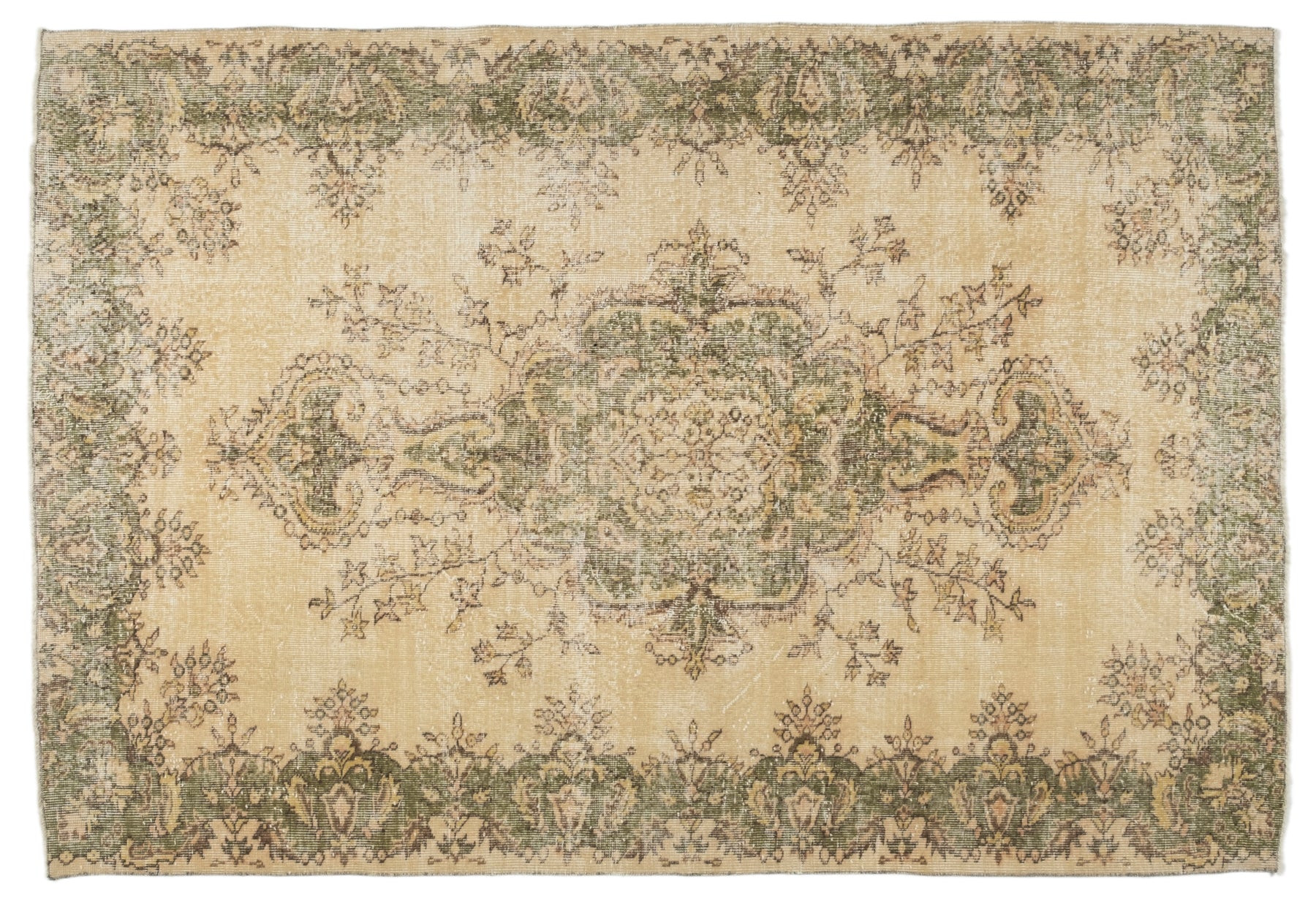 6' X 8' Vintage Distressed Rug, Beige - Ralin | Revival Rugs Inc