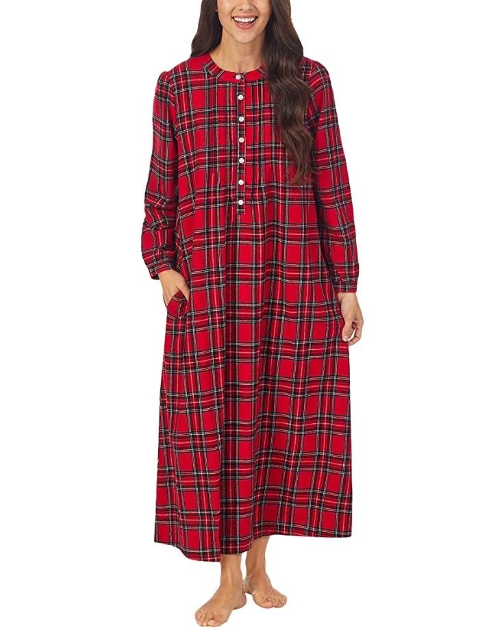 Lanz of Salzburg 50" Pin Tuck Gown | Plaid Nightgown | Matching Pajamas  | Zappos