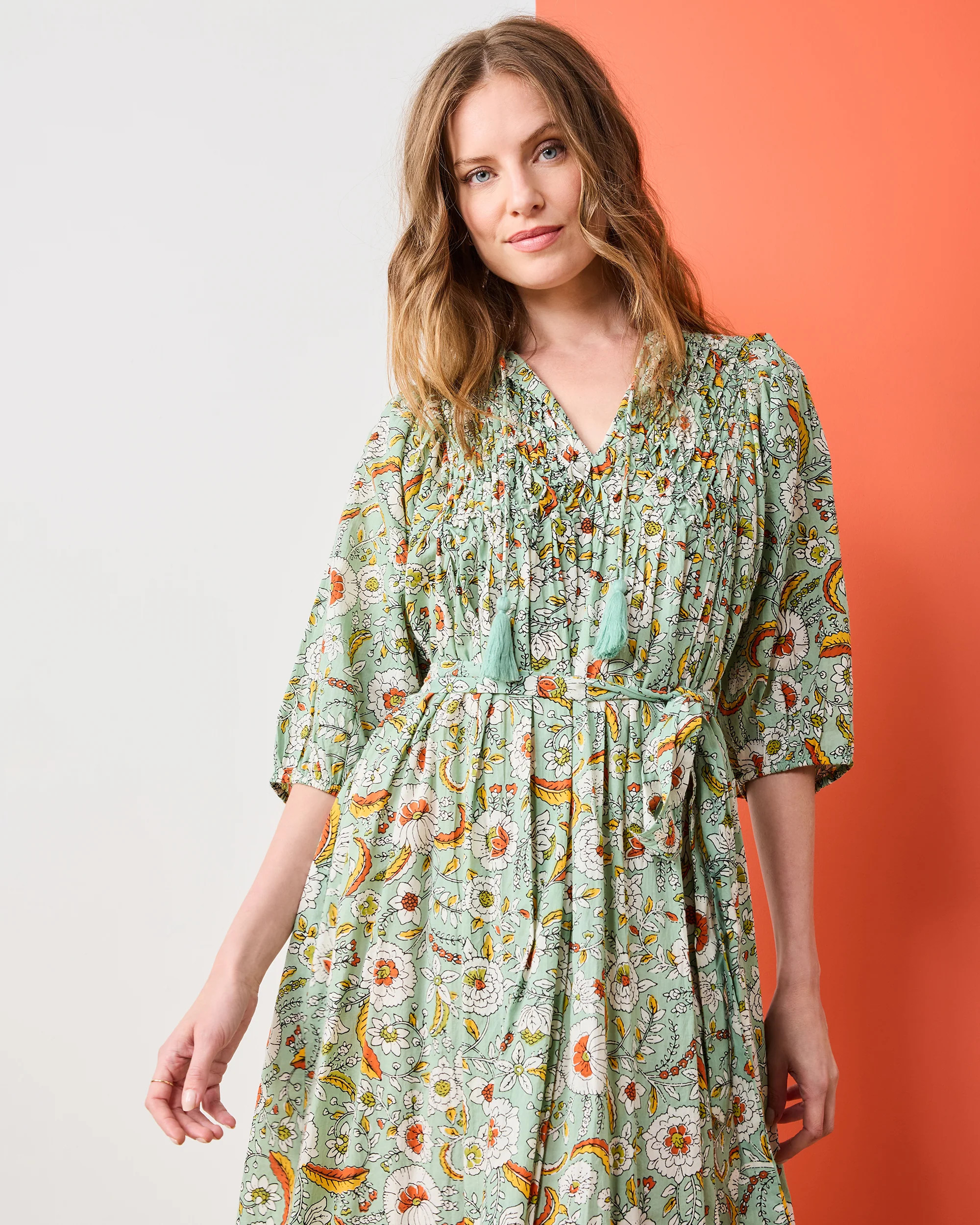 India Bloom - Artifact Dress - Sage | Printfresh