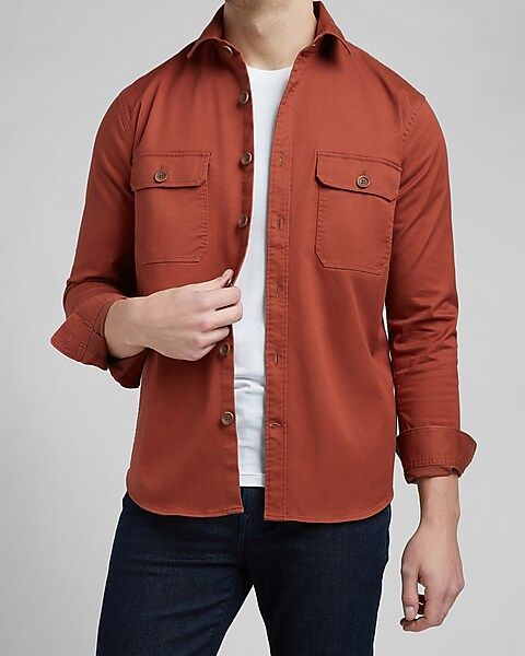 Solid Shirt Jacket | Express