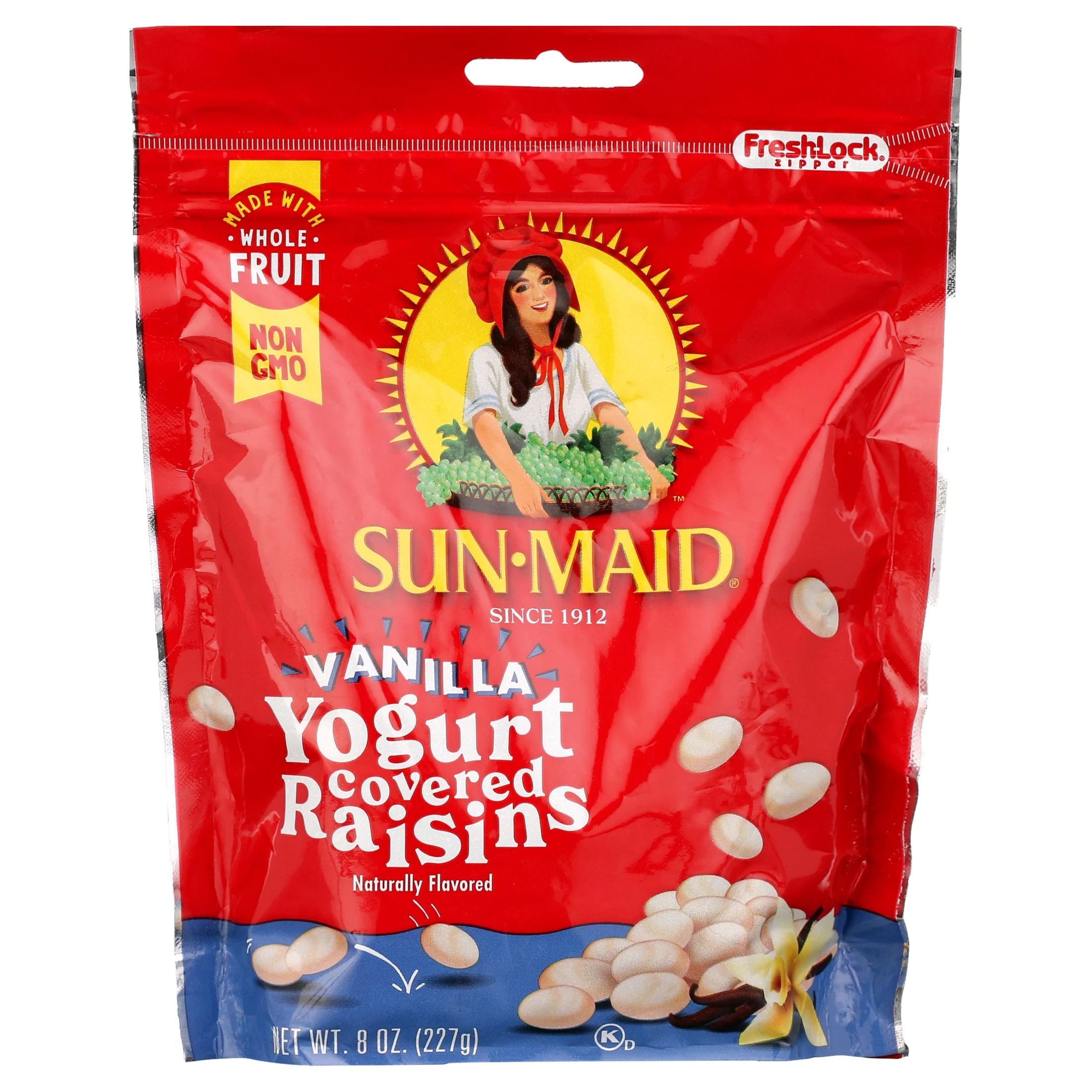 Sun-Maid Vanilla Yogurt Covered Raisins, Dried Fruit Snack in Yogurt Coating, 8 oz Bag | Walmart (US)