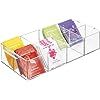 mDesign Compact Plastic Tea Storage Organizer Caddy Tote Bin - 8 Divided Sections, Built-in Handl... | Amazon (US)