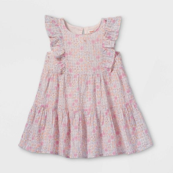 Toddler Girls' Floral Tiered Ruffle Sleeve Dress - Cat & Jack™ Light Pink | Target