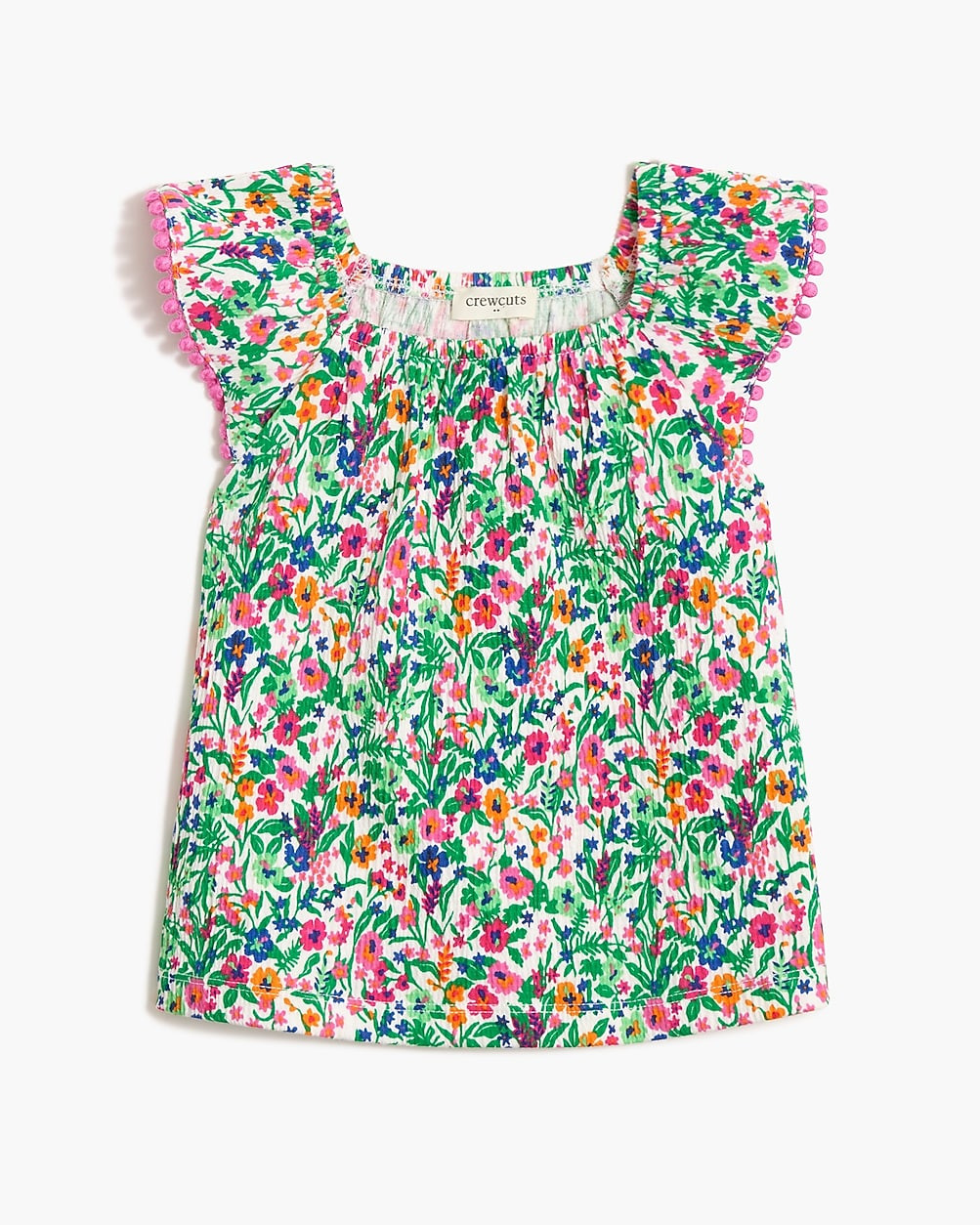 Girls' floral crinkle-knit tank top | J.Crew Factory