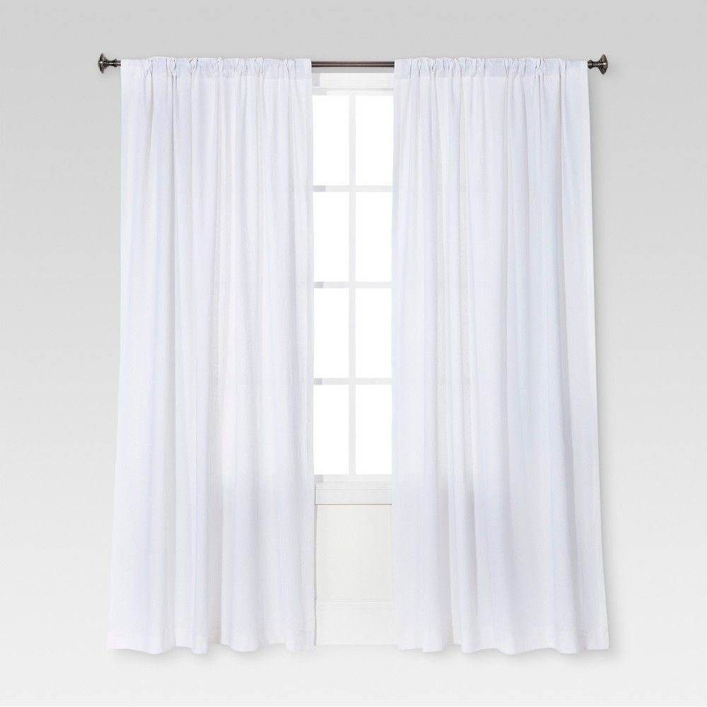 Curtain Panel Linen-Look White - Threshold | Target